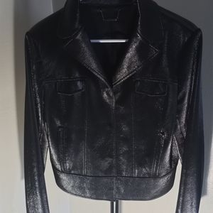 Ellie Tahari Black leather jacket XL